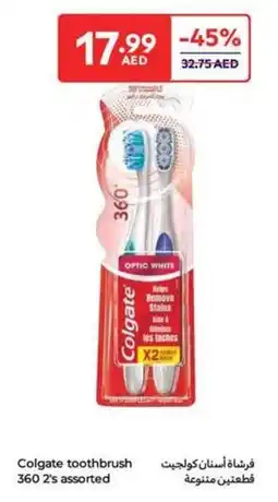 Carrefour Colgate toothbrush 360 2's assorted offer