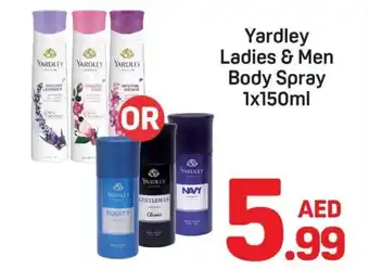 Day To Day Yardley Ladies & Men Body Spray offer