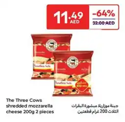 Carrefour The Three Cows shredded mozzarella cheese offer