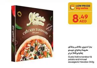 Carrefour Gusto Italino tandoori & potato and minced sausages & Hawaiian offer