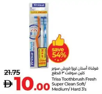 E City Trisa Toothbrush Fresh Super Clean Soft/ Medium/Hard 3's offer