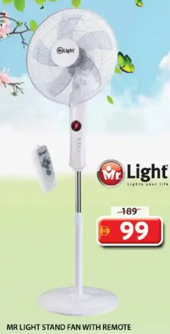 Grand Mall Sharjah Mr light stand fan with remote offer