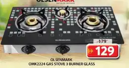 Grand Mall Sharjah Olsenmark gas stove 3 burner glass OMK2224 offer