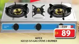 Grand Mall Sharjah Impex s/s gas stove 3 burner IGS125 offer