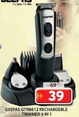 Grand Mall Sharjah Geepas rechargeble trimmer 9 in 1 GTR8612 offer