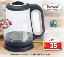 Grand Mall Sharjah Europa glass kettle 1.8ltr EUGK9935 offer