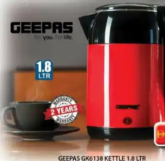 Grand Mall Sharjah Geepas GK6138 kettle 1.8 ltr offer