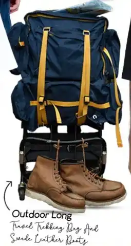 Safari Hypermarket Outdoor long travel trekking bag and swede leather boots offer