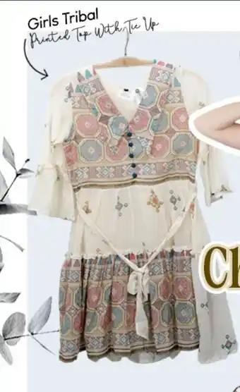 Safari Hypermarket Girls tribal printed top with tie up offer