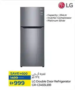 Lulu Hypermarket LG Double Door Refrigerator GR-C345SLBB offer