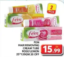 Grand Hyper Market Fem hair removing cream tube rose/lemon offer