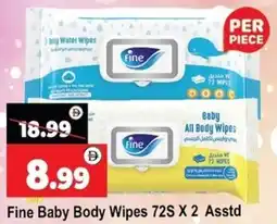 Al Madina Fine Baby Body Wipes 72S X 2 Asstd offer
