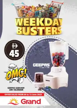 Grand Hyper Market GEEPAS Mixer / Grinder offer
