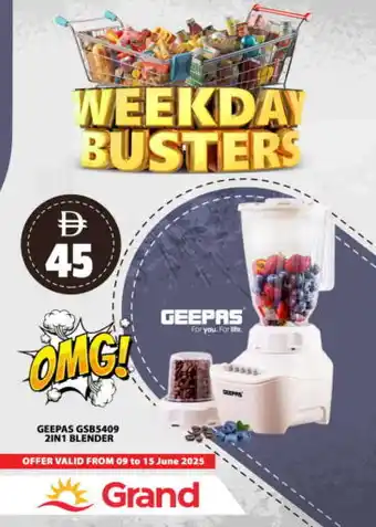 Grand Hyper Market GEEPAS Mixer / Grinder offer