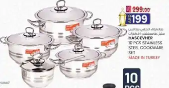 KM Trading Hascevher stainless steel cookware set offer
