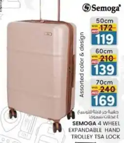 KM Trading Semoga 4 wheel expandable hand trolley TSA lock offer