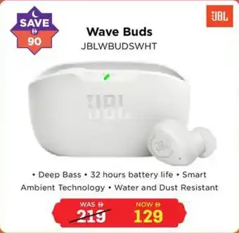 Eros JBL Wave Buds JBLWBUDSWHT offer