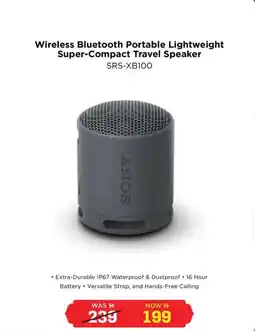 Eros Wireless Bluetooth Portable Lightweight Super Compact Travel Speaker SRS-XB100 offer
