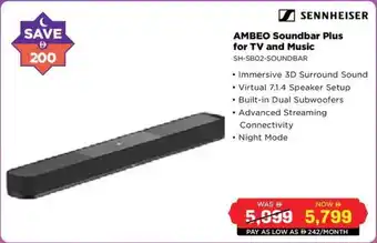 Eros Sennheiser Ambeo Soundbar Plus for TV and Music offer