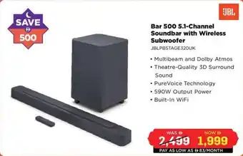 Eros JBL Bar 500 5.1-Channel Soundbar with Wireless Subwoofer offer