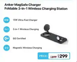 Eros Anker MagSafe Charger Foldable 3-in-1 Wireless Charging Station offer