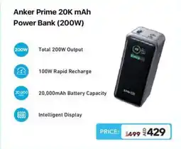 Eros Anker Prime 20K mAh Power Bank (200W) offer