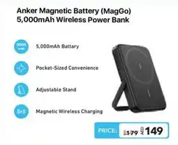 Eros Anker Magnetic Battery (MagGo) 5,000mAh Wireless Power Bank offer