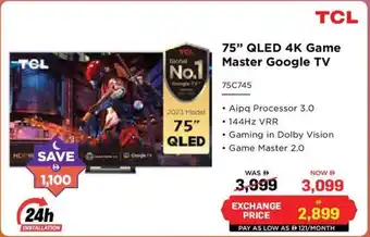 Eros TCL qled 4k game master google tv offer
