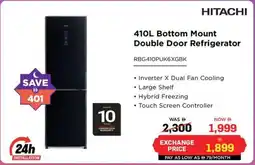 Eros Hitachi Bottom Mount Double Door Refrigerator offer