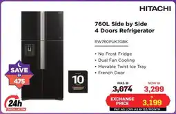 Eros Hitachi Side by Side 4 Doors Refrigerator offer