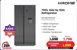 Eros Krome Side by Side Refrigerator offer