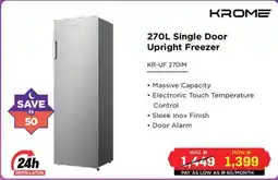 Eros Krome Single Door Upright Freezer offer