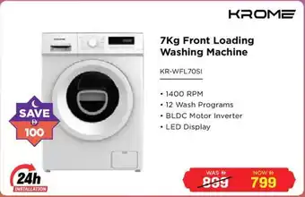 Eros Krome Front Loading Washing Machine offer