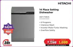 Eros Hitachi 14 Place Setting Dishwasher offer