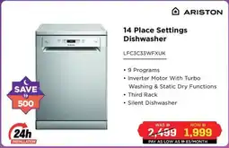 Eros Ariston 14 Place Settings Dishwasher offer