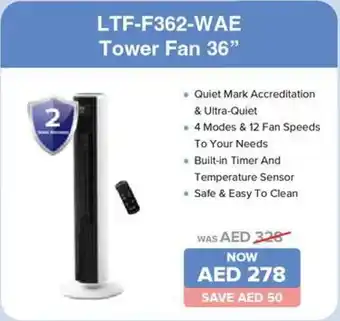 Eros LTF-F362-WAE Tower Fan offer