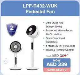 Eros LPF-R432-WUK Pedestal Fan offer
