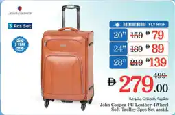 Nesto John Cooper PU Leather 4Wheel Soft Trolley offer
