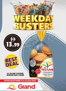 Grand Hyper Market AL ISLAMI Chicken Burger offer