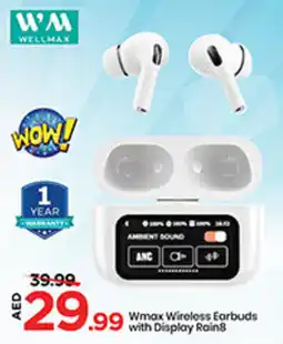 Mark & Save Wmax Wireless Earbuds with Display Rain8 offer