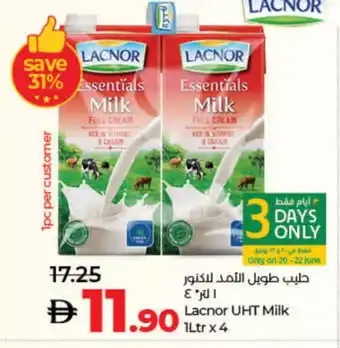 Lulu Hypermarket LACNOR Long Life / UHT Milk offer