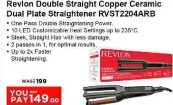 Nesto Revlon Double Straight Copper Ceramic Dual Plate Straightener RVST2204ARB offer