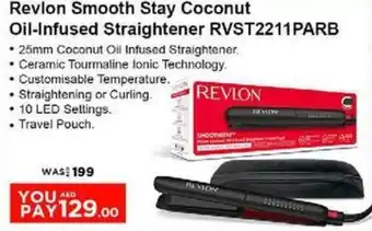 Nesto Revlon Smooth Stay Coconut Oil-Infused Straightener RVST2211PARB offer