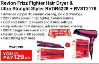 Nesto Revlon Frizz Fighter Hair Dryer & Ultra Straight Styler RVDR5229 + RVST2176 offer