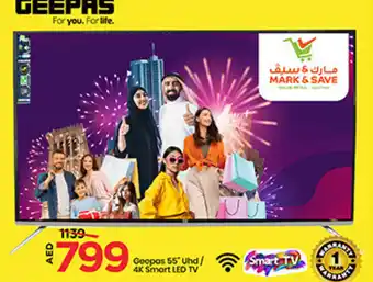 Mark & Save Geepas 55" Uhd/ 4K Smart LED TV offer