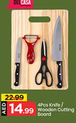 Mark & Save 4Pcs Knife/ Wooden Cutting Board offer