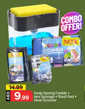 Mark & Save Soap spong caddy +nox sponge +steel pad+ steel scourer offer