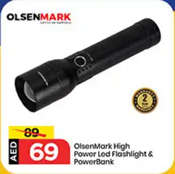 Mark & Save Olsenmark high power LED flashlight & powerbank offer