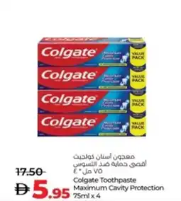 Lulu Hypermarket Colgate Toothpaste Maximum Cavity Protection offer