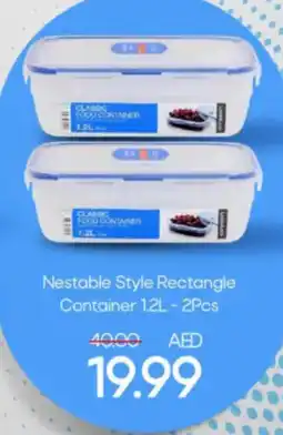 Mark & Save Nestable Style Rectangle Container 1.2L - 2Pcs offer